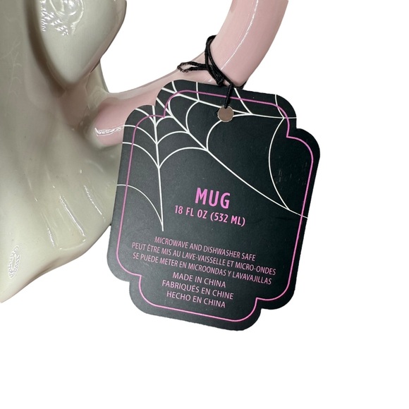 Halloween Eyelash Blush Ghost Mug Pink Pumpkin 18oz Global Design Connections - Picture 7 of 14
